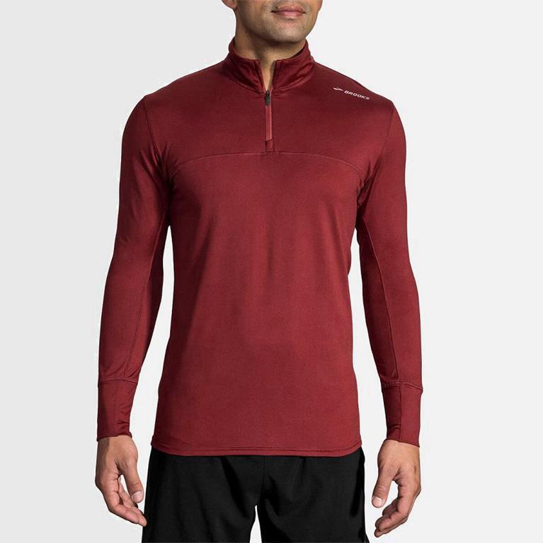 Brooks Dash Half Zip Australia - Men's Running Jackets - Red (195736-HSK)